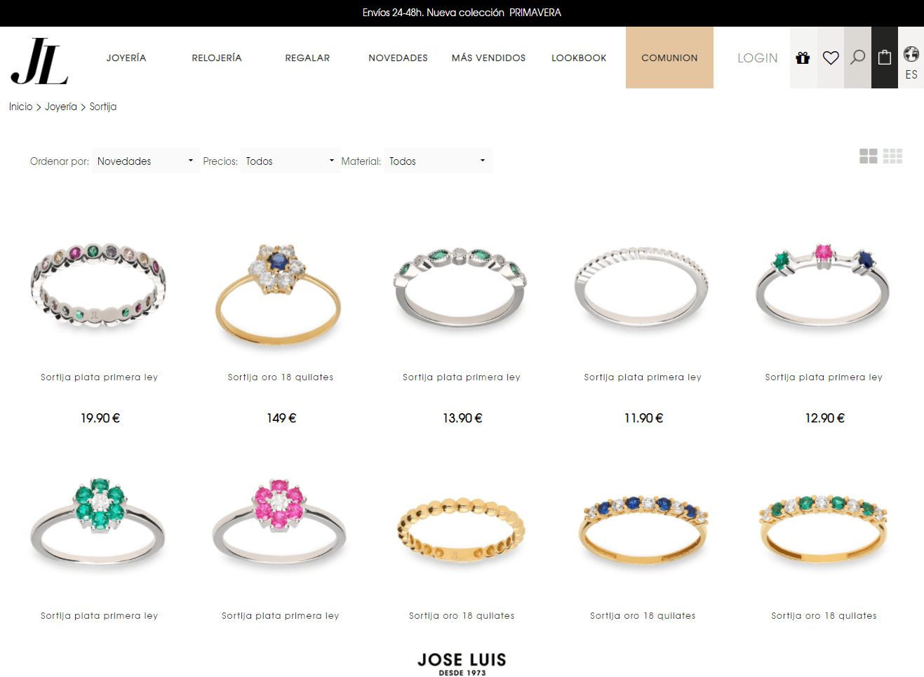 Anillos plata 2025 joyeria jose luis